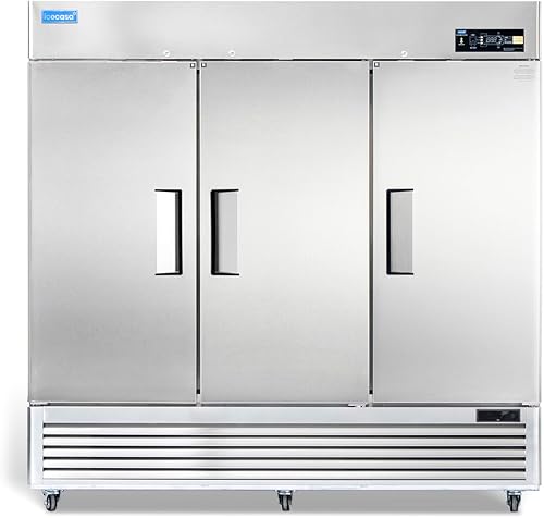 Vista 12 de ICECASA Refrigerador comercial de 27 pulgadas de ancho, 23 pies cúbicos de una sola puerta sólida de acero inoxidable, ventilador de refrigerador