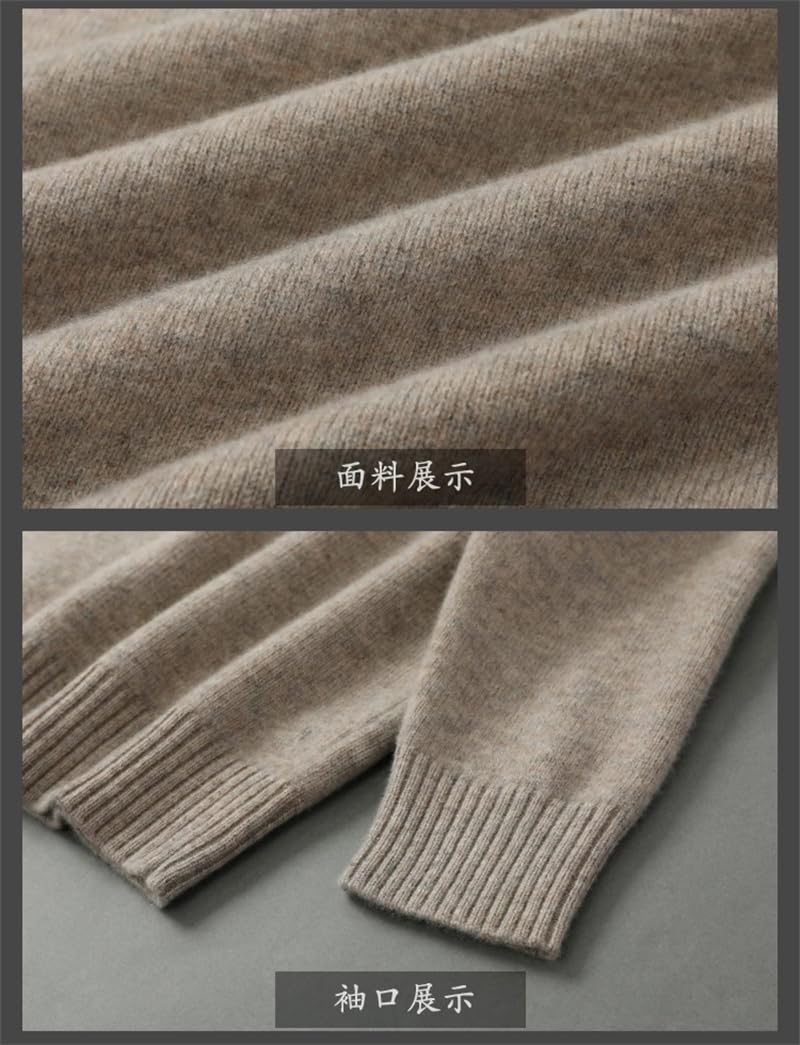 Suéter de lana para hombre, cuello redondo, casual, suelto, para otoño e invierno, camisa gruesa de punto cálido