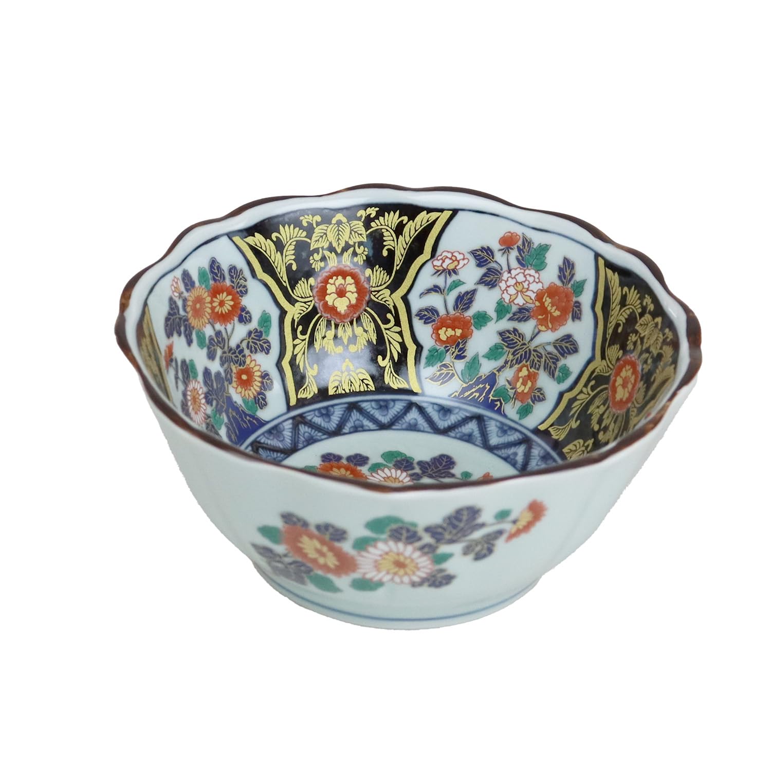 Arita Ware Octagonal Bowl with Golden Crest