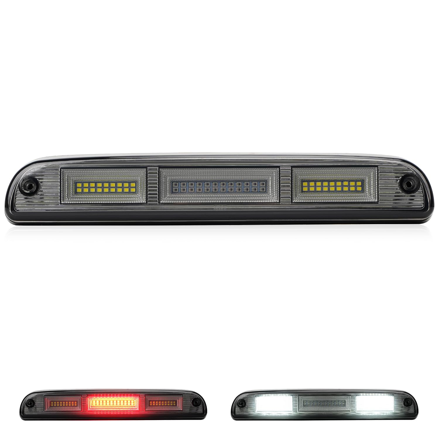 SUPAREE LED Third 3rd Brake Light, Compatible with 1999-2016 Ford F-250 F-350 F-450 Super Duty/Ranger 1993-2011, Accessories High Mount Stop Light Red/White Cargo Light, 60 LED Clear lens