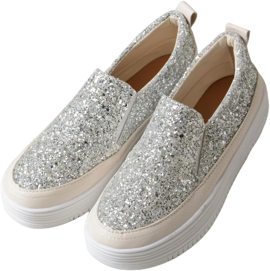 厚底キラキラスリッポン シルバー (日本の靴のサイズ寸法, 大人, アルファベット, 2_e, S) [並行輸入品]