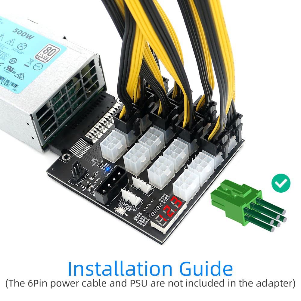 Flex Slot Server Power Board 14+10Pin a 16x6Pin Power Supply Board para CHIA ETH BTC Miner