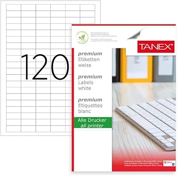 Tanex Tw-2120 31x14 mm Laser Label 100 Pack