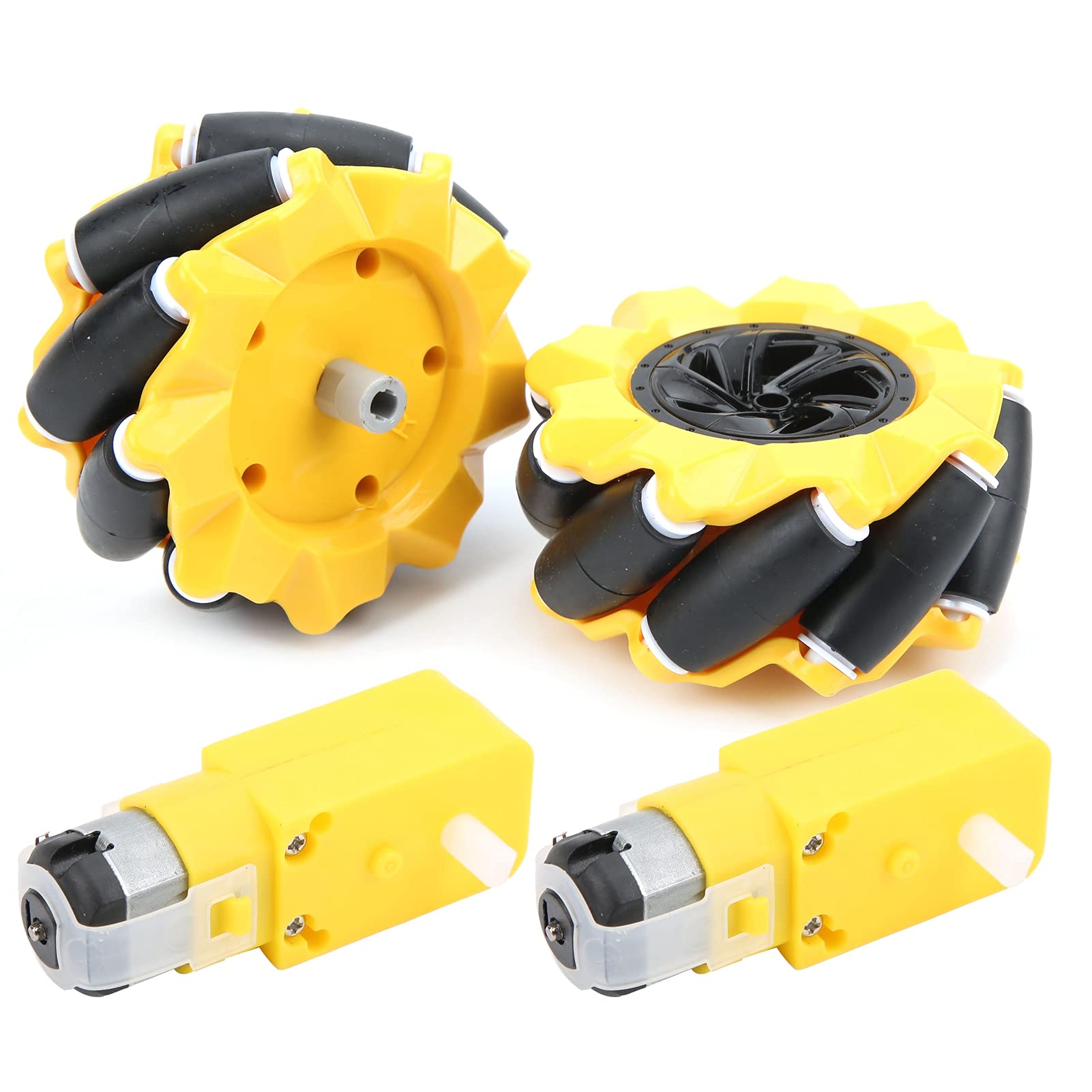 Depisuta Omni Wheels, 80mm Industrial Left Right 4Pcs Robot Omnidirectional Wheel with Coupling For Smart Car