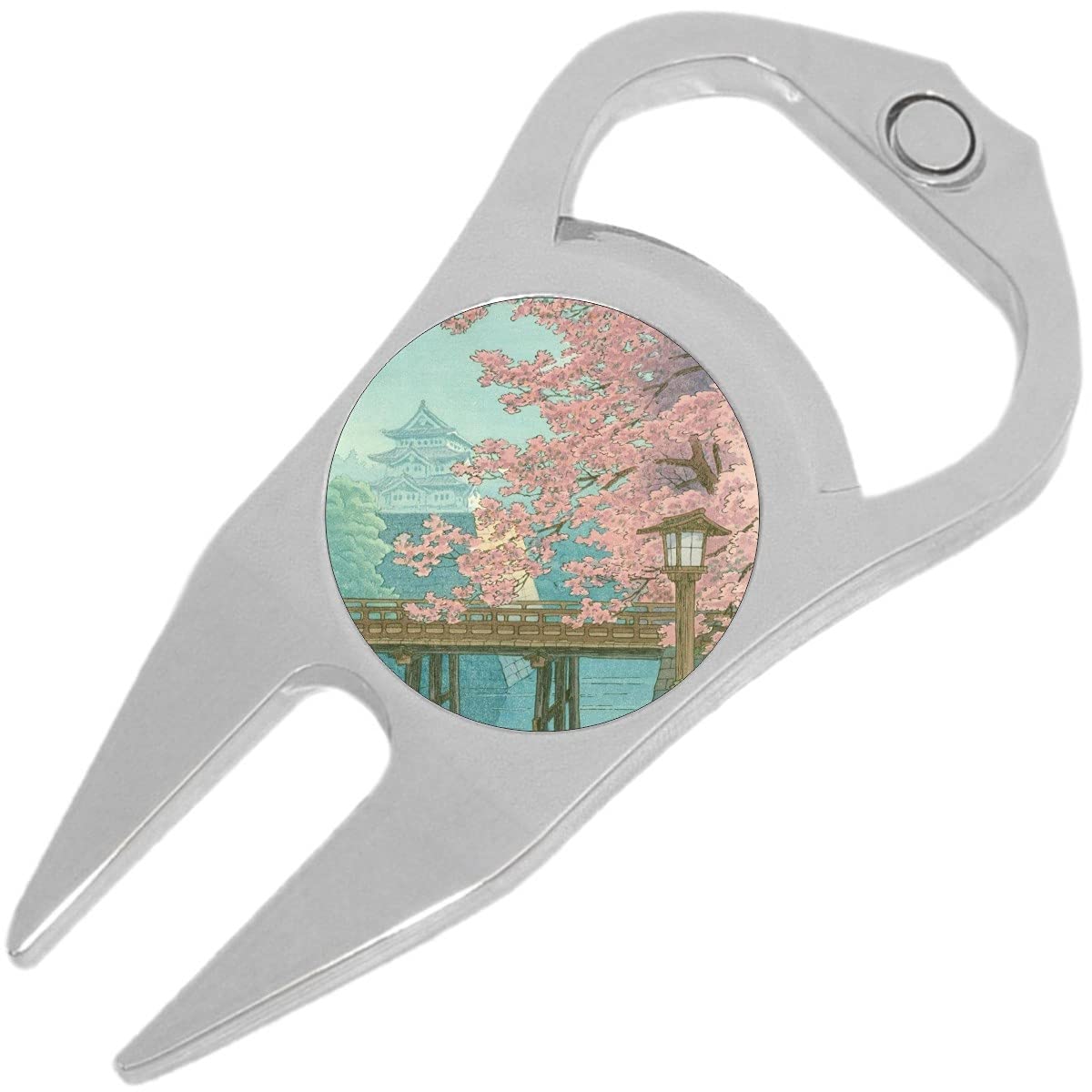NewCharms Japanese Cherry Blossoms Golf Ball Marker Divot Repair Tool Bottle Opener