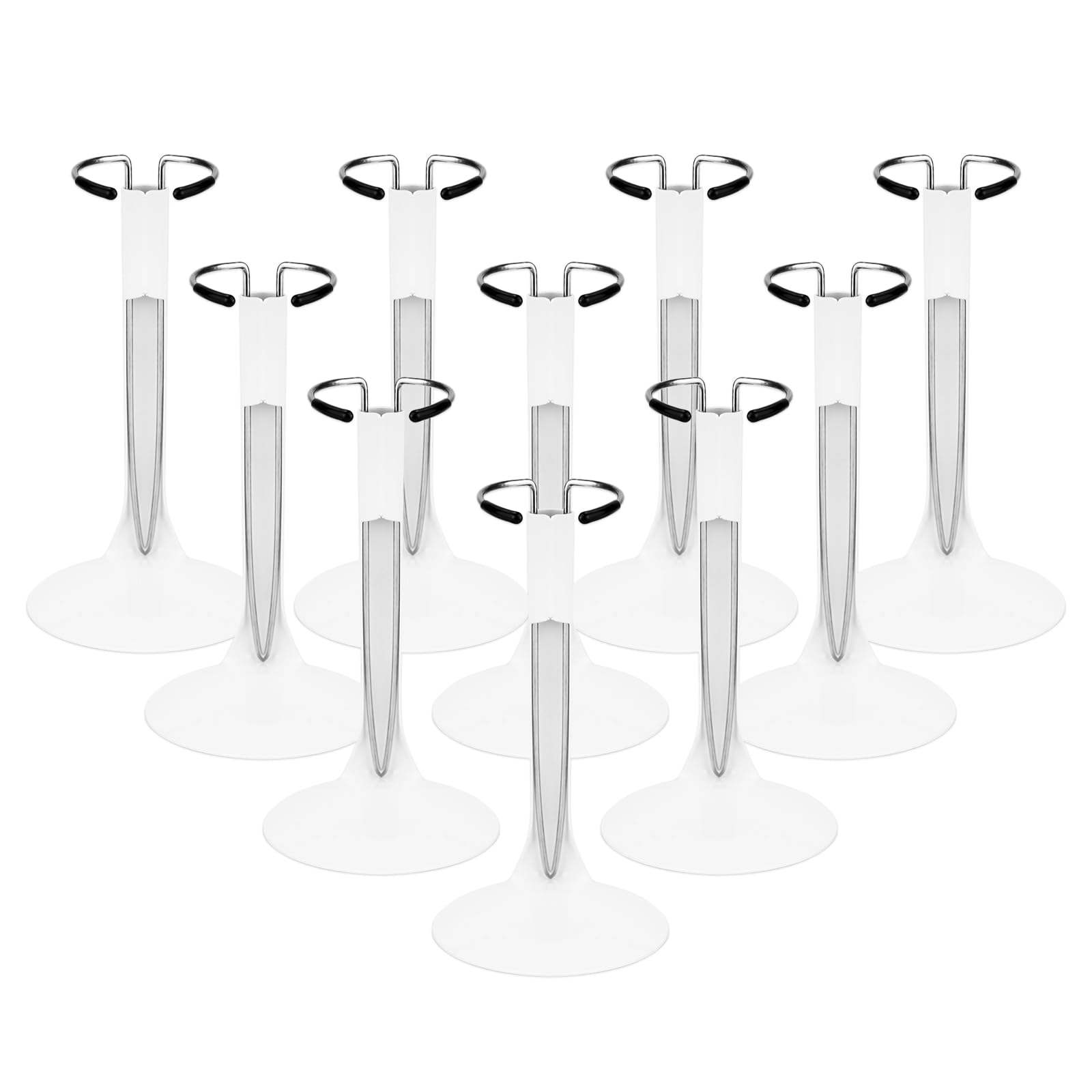 10 Pcs Doll Stand Adjustable Doll Display Stand, Action Figure Stand Holder 1/6 Scale Dolls Support Stand for 8" to 12" Dolls Accessories (White)