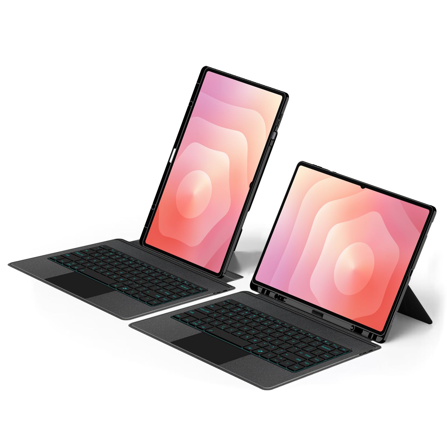Étui avec clavier rétroéclairé compatible avec Samsung Galaxy Tab S11 Ultra 5G 14,6" (2025 SM-X930/X936B) – Housse de clavier folio magnétique amovible avec pavé tactile prenant en charge le mode