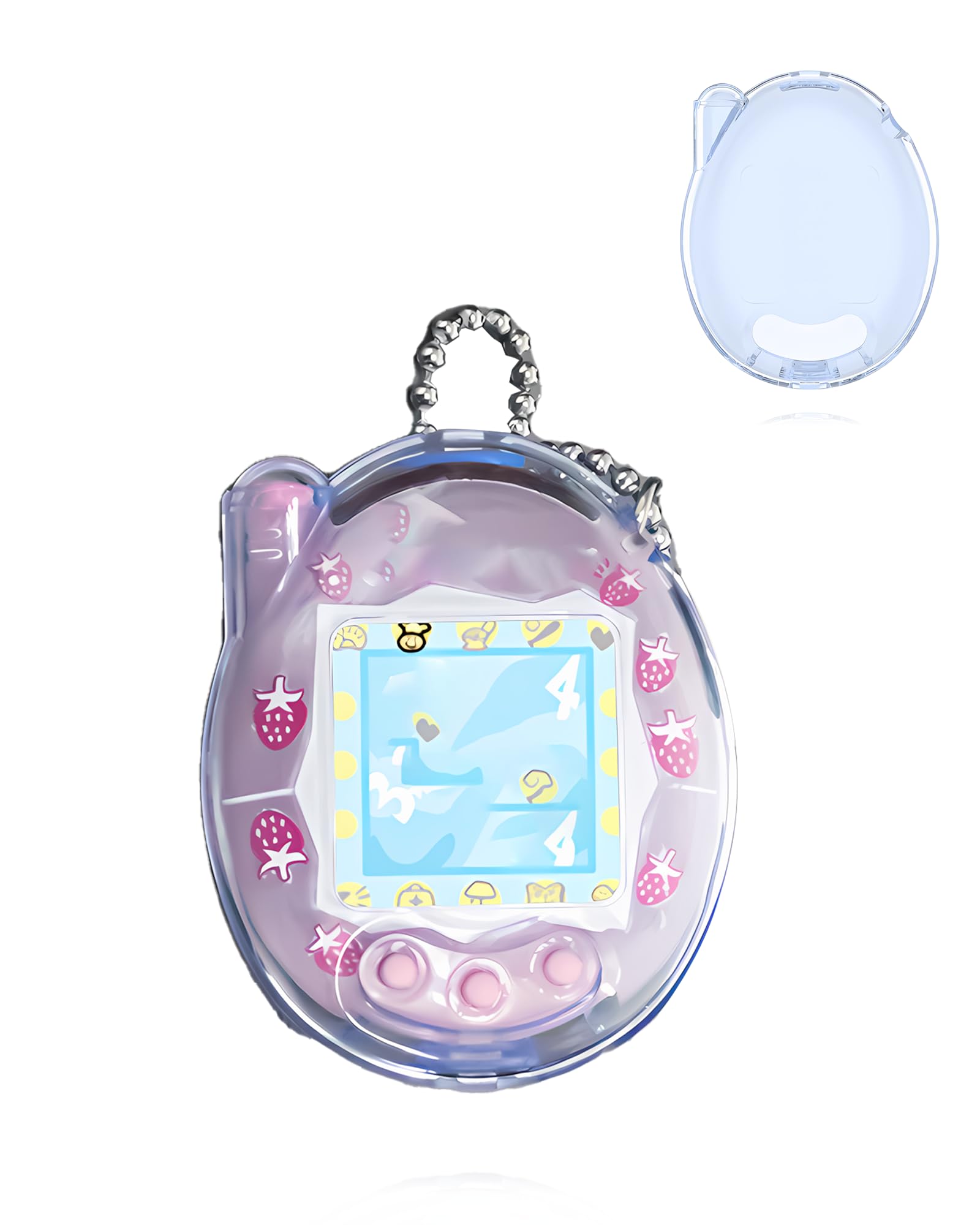 Case for Tamagotchi Connection Digital Pet,daunke Soft PC Cover,Lightweight Shockproof,Anti-Scratch,All-Around Protection,Transparent Blue