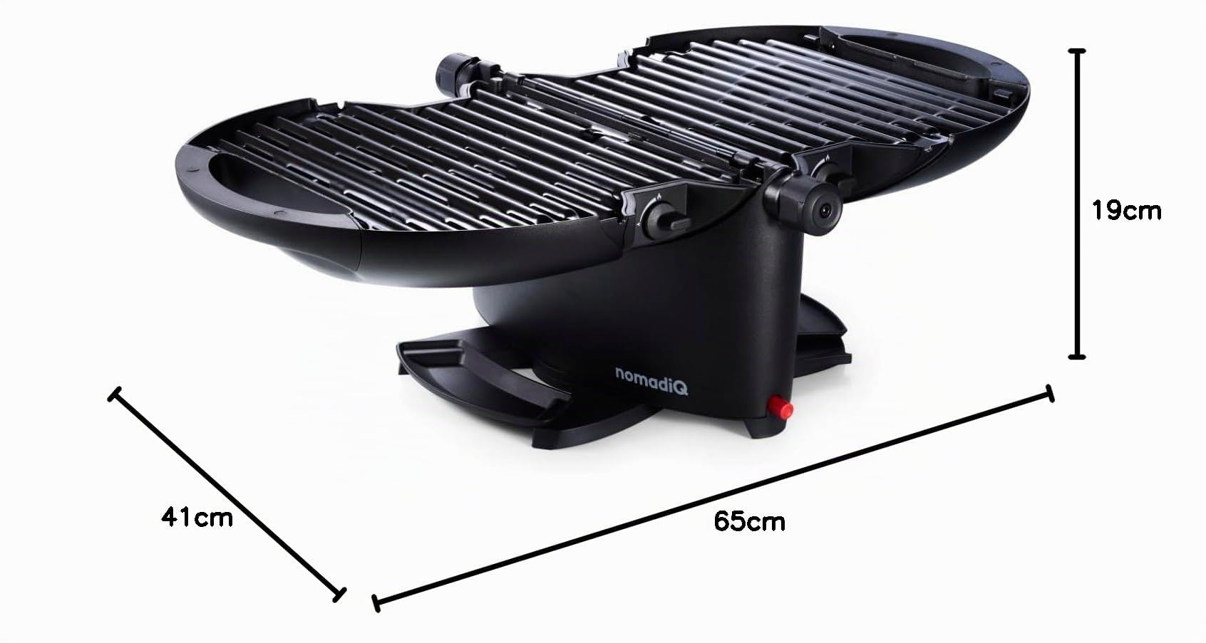 NOMADIQ BBQ Camping | Barbecue de Table Portable | Compact à Gaz 2 Brûleurs | Plaque de Cuisson pour Extérieur