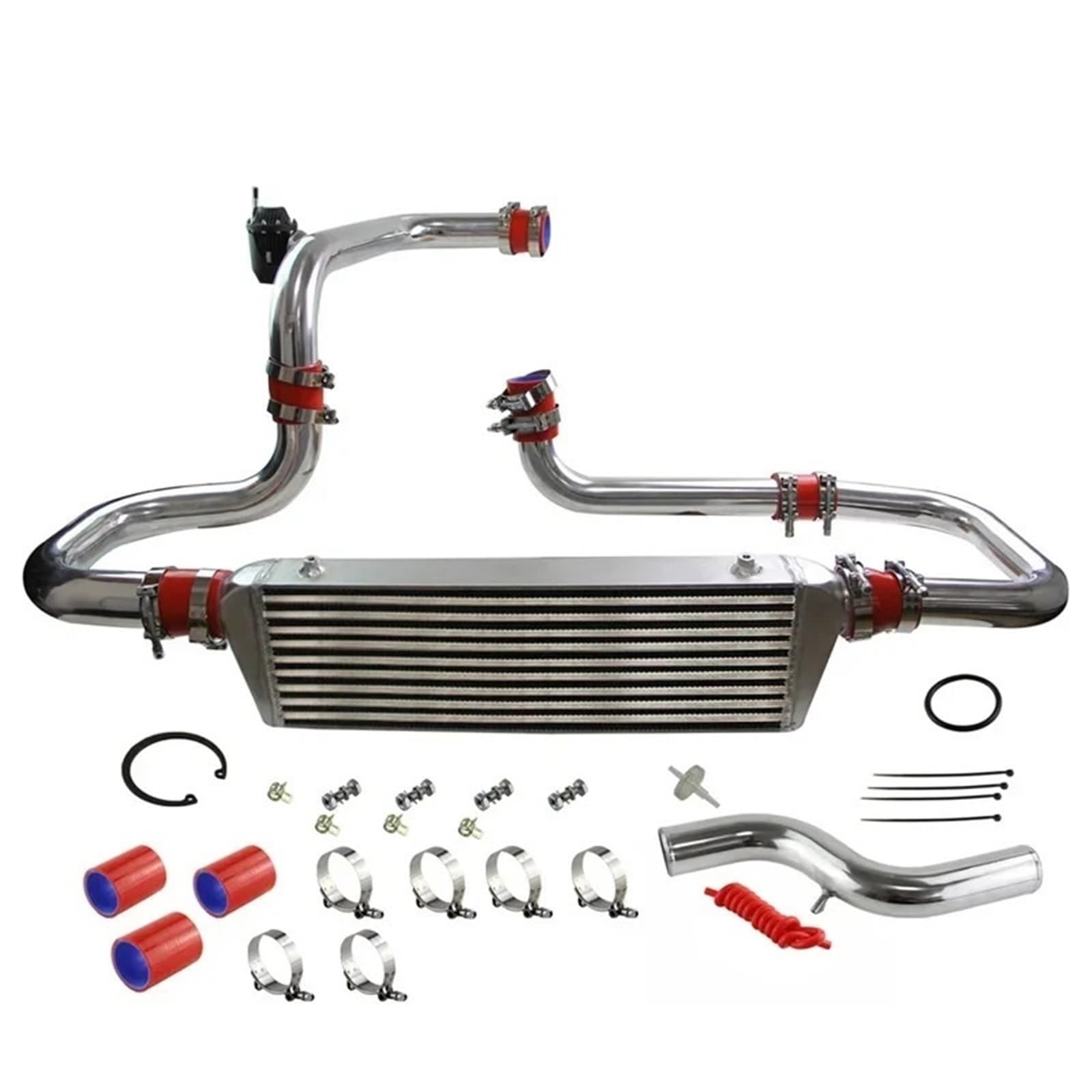 Cooled Intercooler Turbo Intercooler Kit Fit for Integra D15D16 B16 B18 90-93 DC2 94-01 Fit for Civic EG 92-95 EK 96-00 Del Sol 93-97 Front Intercooler Kit(Red)