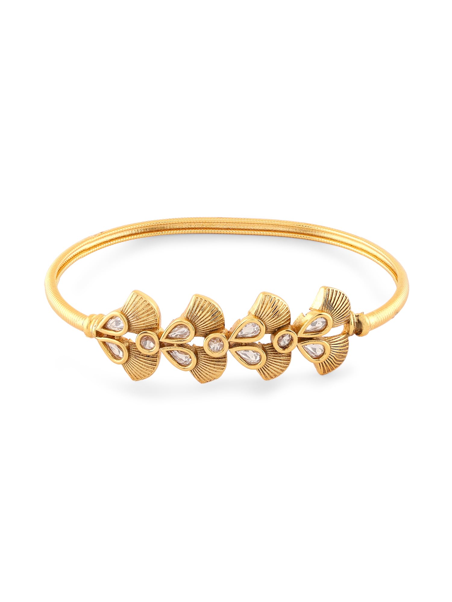 ZAVERI PEARLS Gold Tone Kundan Embellished Kada Bracelet For Women-ZPFK17085 (B0CPXTWD73) Amazon Price History, Amazon Price Tracker