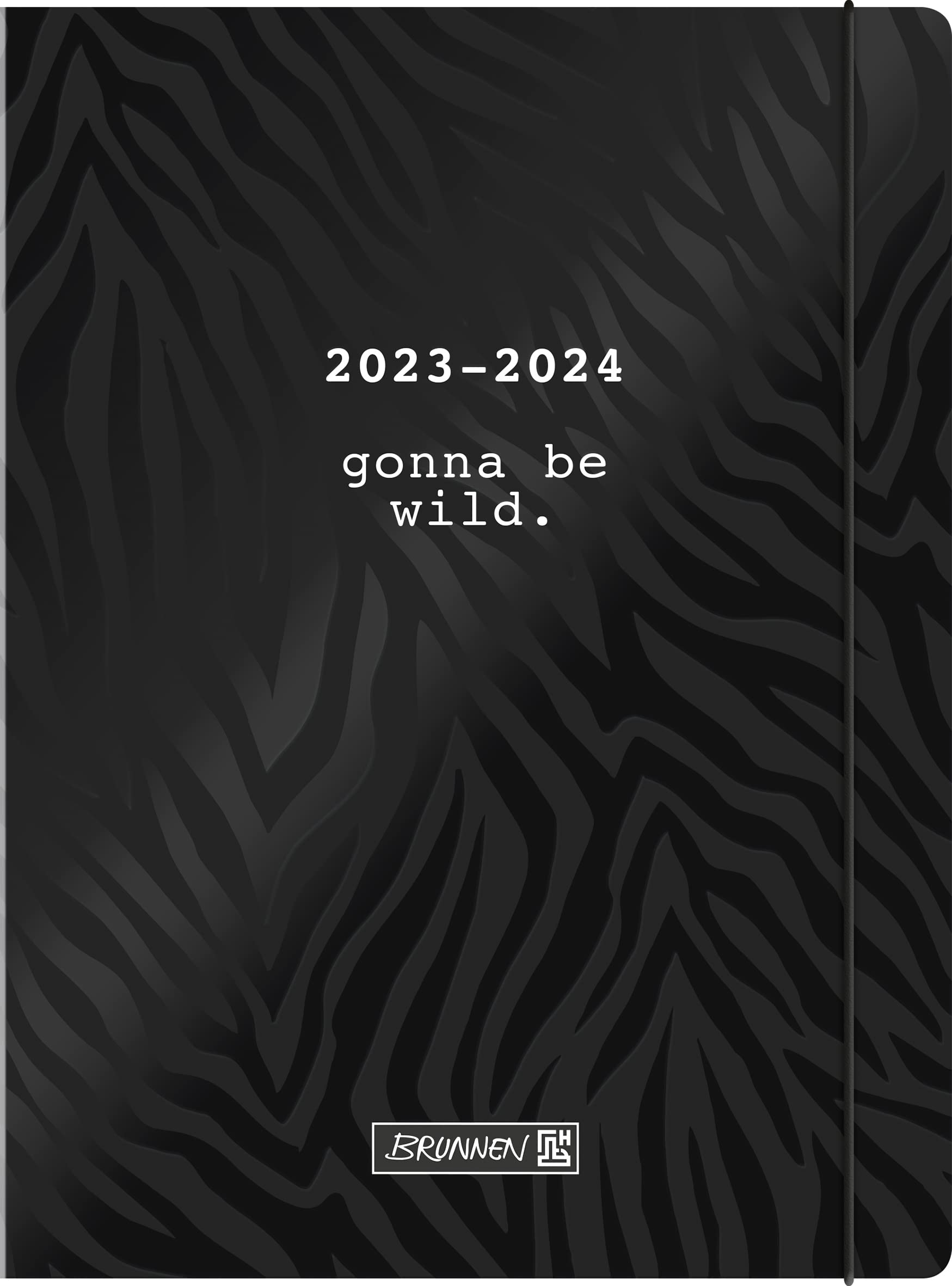 BRUNNEN School Calendar "Wild" 2023/2024 1 Page = 1 Day A6 Black