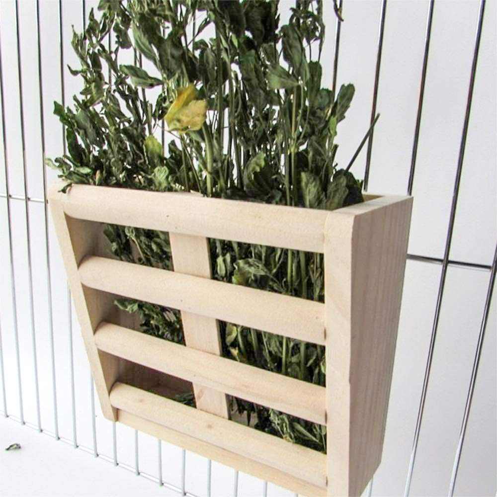 Bunny Hay Rack Guinea Pig Hay Feeder Chinchilla Hay Holder Rabbit Food Dispenser Natural Wooden Hamster Rabbit Cage Accessories - image 6