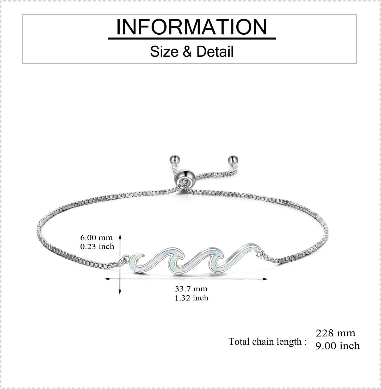 YFN Wave Bracelet 925 Sterling Silver Wave Bracelet Ocean Jewelry Beach Gifts For Women Gifts - Image 4