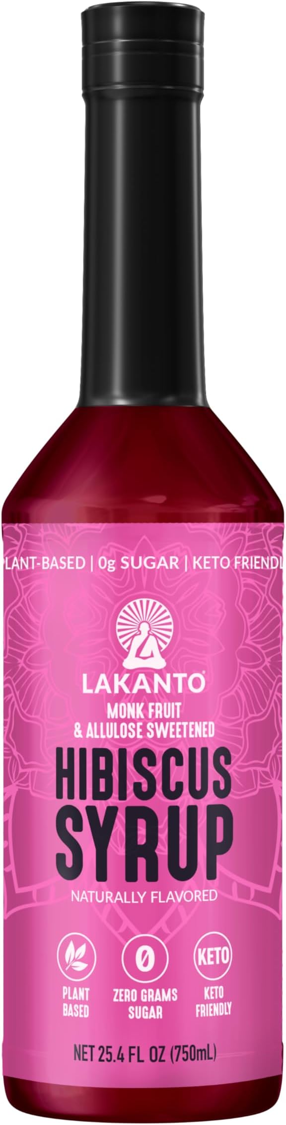 Simple Flavoring Syrup - Monk Fruit Sweetener with Allulose, Perfect for Coffee, Tea, Cocktails, Snow Cones, Sodas, Other Drinks, Keto, Vegan (Hibiscus - 25.4 fl oz)