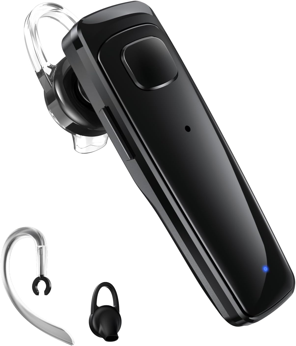 Bluetooth Headset, Single Ear Business Earbuds, V5.3 Hands-Free Earphones with Hook, 16 Hrs Talk Time Wireless Earbuds, Bluetooth Earpiece with Built-in Mic for Driving/Business/Office/Truck Driver