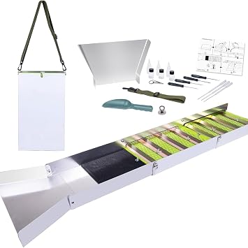 50" Foldable Aluminum Sluice Box, 17 Pcs Gold Prospecting Mining Kit