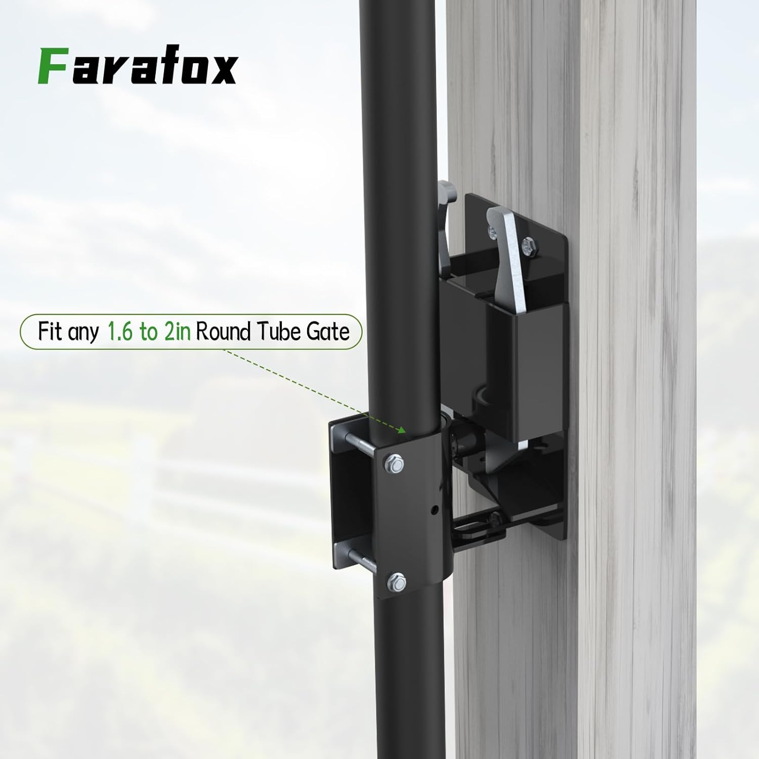 2 Way Farm Gate Latch - Heavy Duty Fence Gate Latch with Self-Locking Nut,Livestock Cattle Gate Latches for Pastures, Stables, Ranches, Horse Corrals,Farms