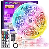LED Strip Lights, HitLights 16.4ft RGB LED Light Strips SMD5050 LED Tape Light, Color Changing LED...