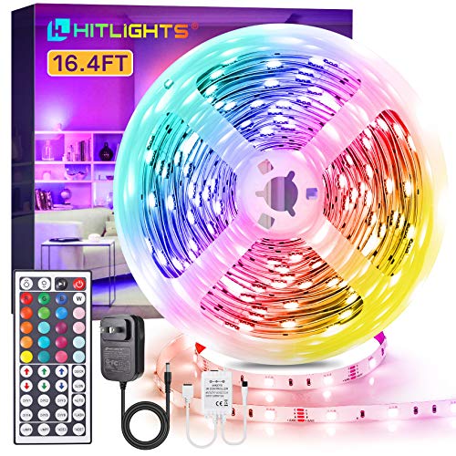 HitLights Smart LED Strip Lights, Music Sync WiFi APP Control Smart LED Strip Lights, Waterproof16 Million Colors RGB Tape Lights (16.4FT Remote)