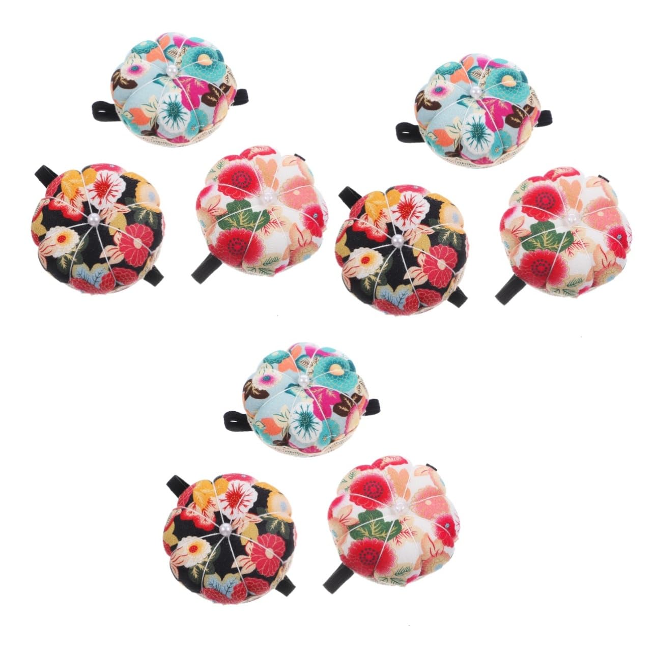 EXCEART 9 Piezas Alfiletero Pequeño Alfiler De Flor Cojines Decorativos Cojín De Aguja De Coser Anillo De Alfiletero Cojín De Alfiler De Aguja Alfiletero De Pulsera Usable E170 Organizador