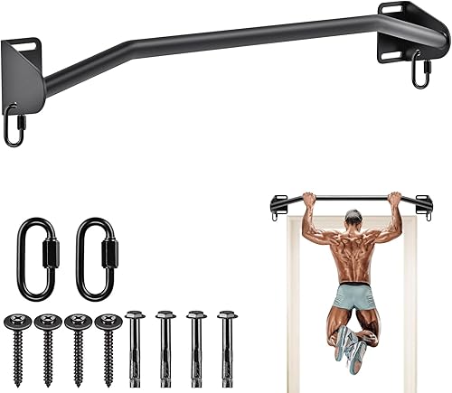 Miniatura 13 de SELEWARE Heavy Duty Welded Pull Up Bar, Versatile Doorway Wall Mount, Joist Mounted, and Ceiling Mounted Chin Up Bars, Thick Metal Sturdy A: barra