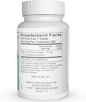Dr. Hans Nieper Lithium Orotate Tablets, 200 Count