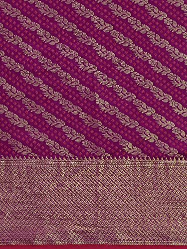 Image of Panzora Women's Banarasi Silk Woven Zari Work Saree With Unstitched Blouse Piece