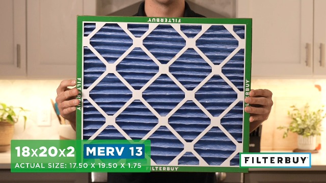 Image of Filterbuy 18x20x2 Air Filter MERV 13 Smoke & Allergy Defense (4-Pack) | Electrostatic Pleated HVAC AC Furnace Filters Replacement, Made in USA (Actual Size: 17.50 x 19.50 x 1.75)
