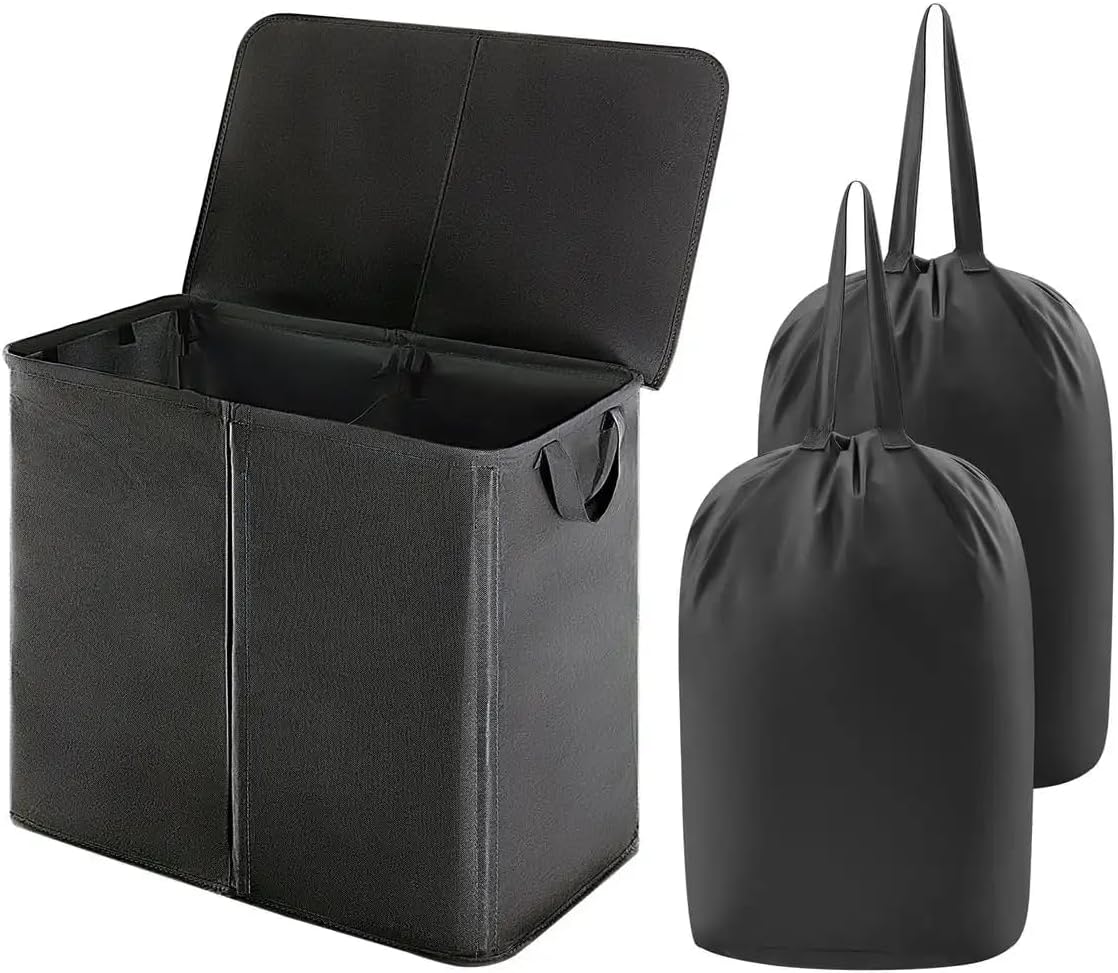 Large Laundry Hamper Basket with Removable inner Bags - Foldable Design, Reinforced Handles, Ideal Gifts & Bedrooms, Dorms Laundry Basket