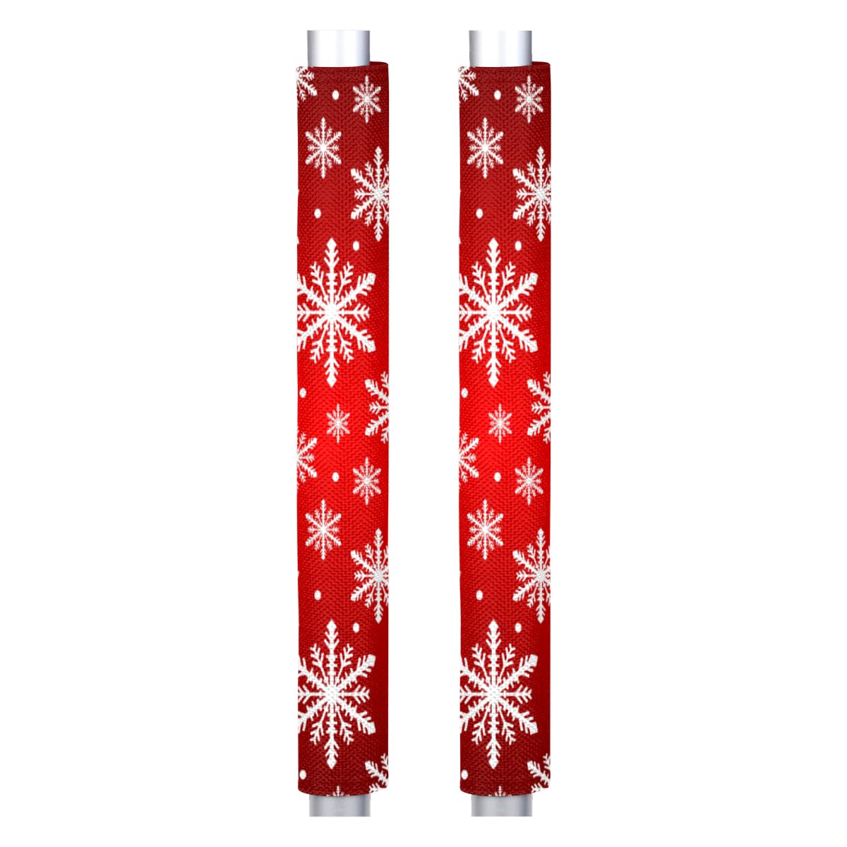 Pardick Christmas Red Snowflakes Refrigerator Door Handle Covers Set of 2Xmas Decor Washable Fridge Dishwasher Mocrowave Oven Door Decor Handle Cover Keep Your Kitchen Appliance Holiday Decorate