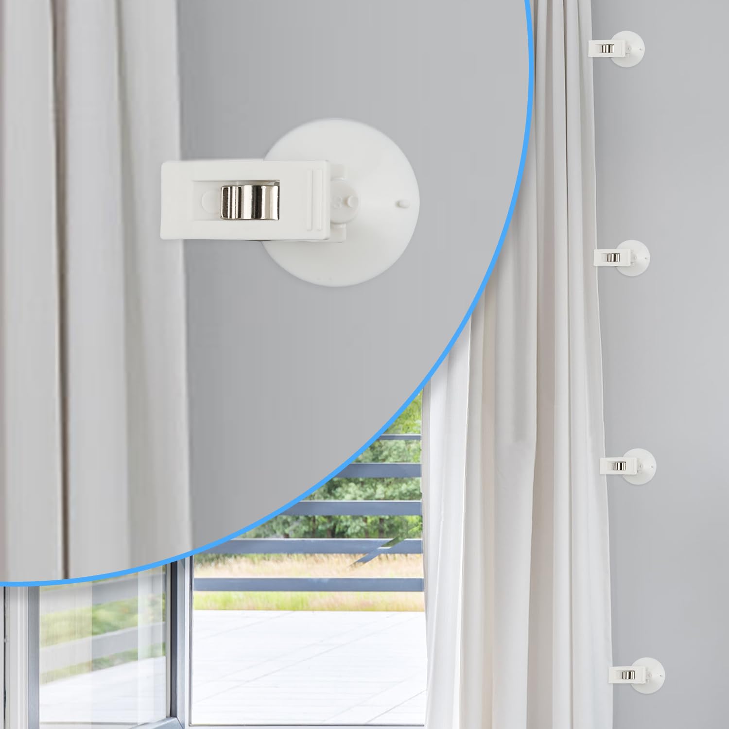 NQEUEPN 6 Stück Saugnapf Klammer, Duschvorhang Clip Spritzschutz Winddicht Saugnapf-Klemme Halterung an der Wand Robust für Dusche Kühlschrank Hängendes Wohnmobil Auto Zuhause Küchendekoration Küche, Haushalt & Wohnen