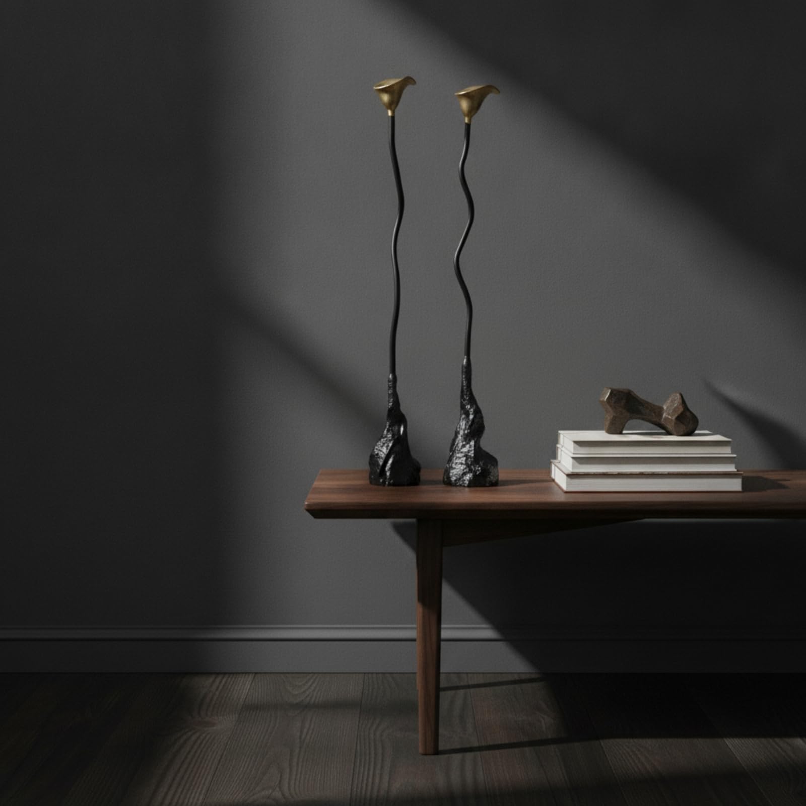 rockible 2 Pièces Chandelier avec Tige Ondulée Design Bougeoir sur Tige Décoration pour Bureau