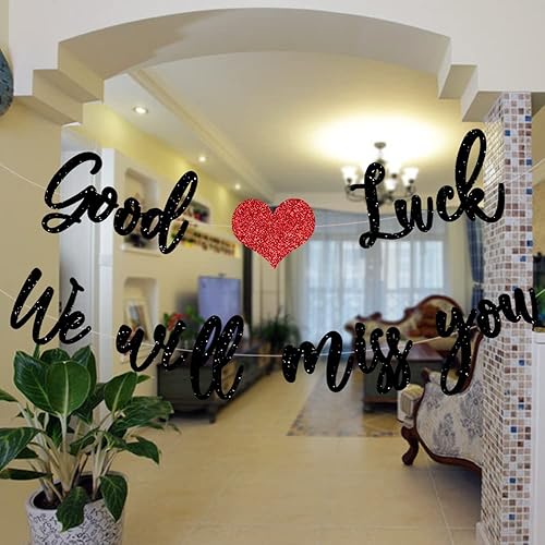 Miniatura 3 de PALASASA Cartel de "Good Luck We Will Miss You", decoración de fiesta de despedida, fiesta de jubilación, fiesta de graduación, fiesta de despedida,