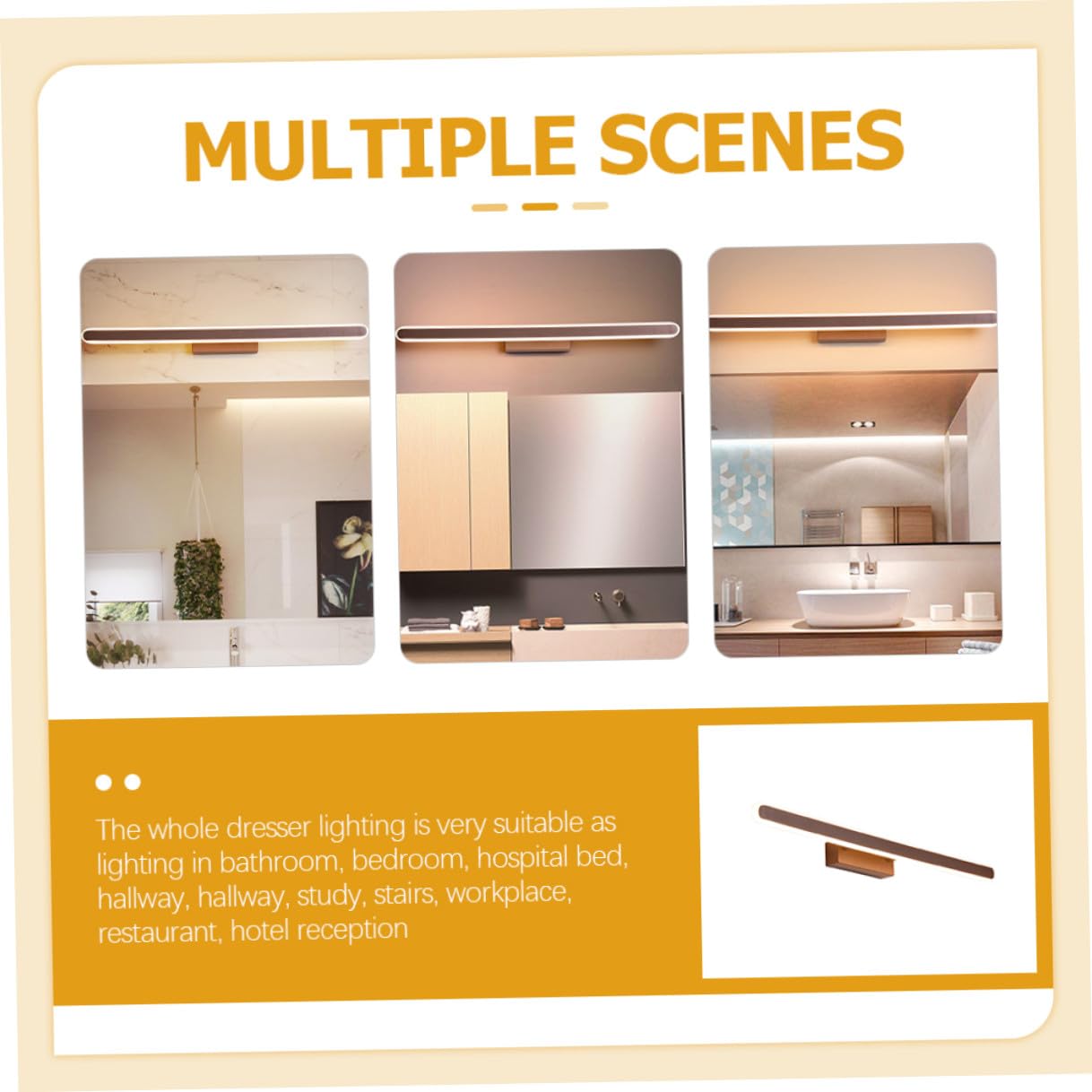Lampada Specchio Bagno LED in Alluminio e Acrilico | Luce Uniforme Regolabile, per Camera da Letto e Trucco, Design Moderno da Parete