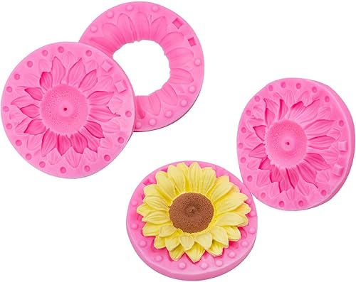 Molde de silicona de girasol 3D para fondant, chocolate, caramelo, pastel, decoración, vela, jabón, loción, barra, crayón, derretimiento, yeso,