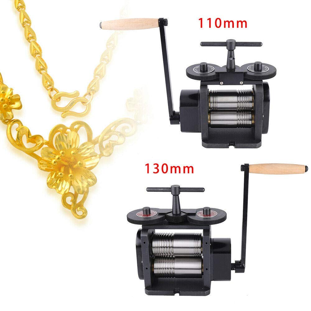 Commercial 85mm Rolling Mill Machine Rollers Metal Sheet Wire Flat Jewelry Press Tool DIY Repair Manual Combination (Black)