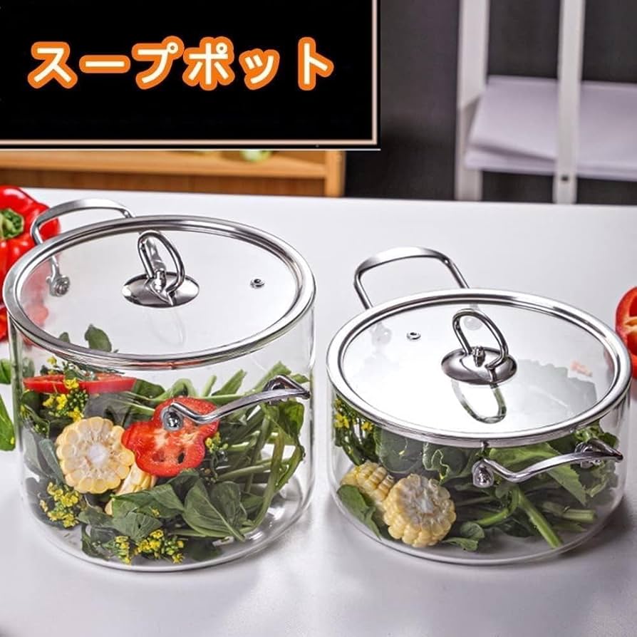 Amazon｜zornik ガラス鍋透明ガラススープ鍋、煮込み鍋、調理鍋