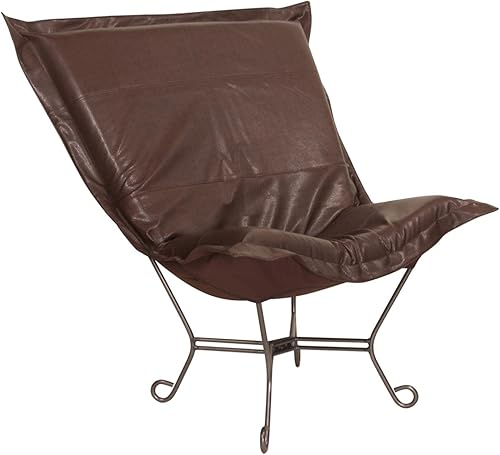 Miniatura 1 de Howard Elliott Scroll Puff Silla con cubierta, marco de titanio, Avanti Pecan