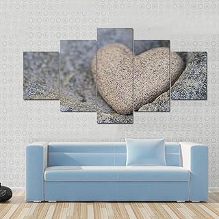 ERGO PLUS Sand Look Alike Heart Art Prints Wall Decor Painting Wall Art Modern Artwork Print Canvas Painting for Living Room Bedroom Home Decor Ready to Hang (60x31in)