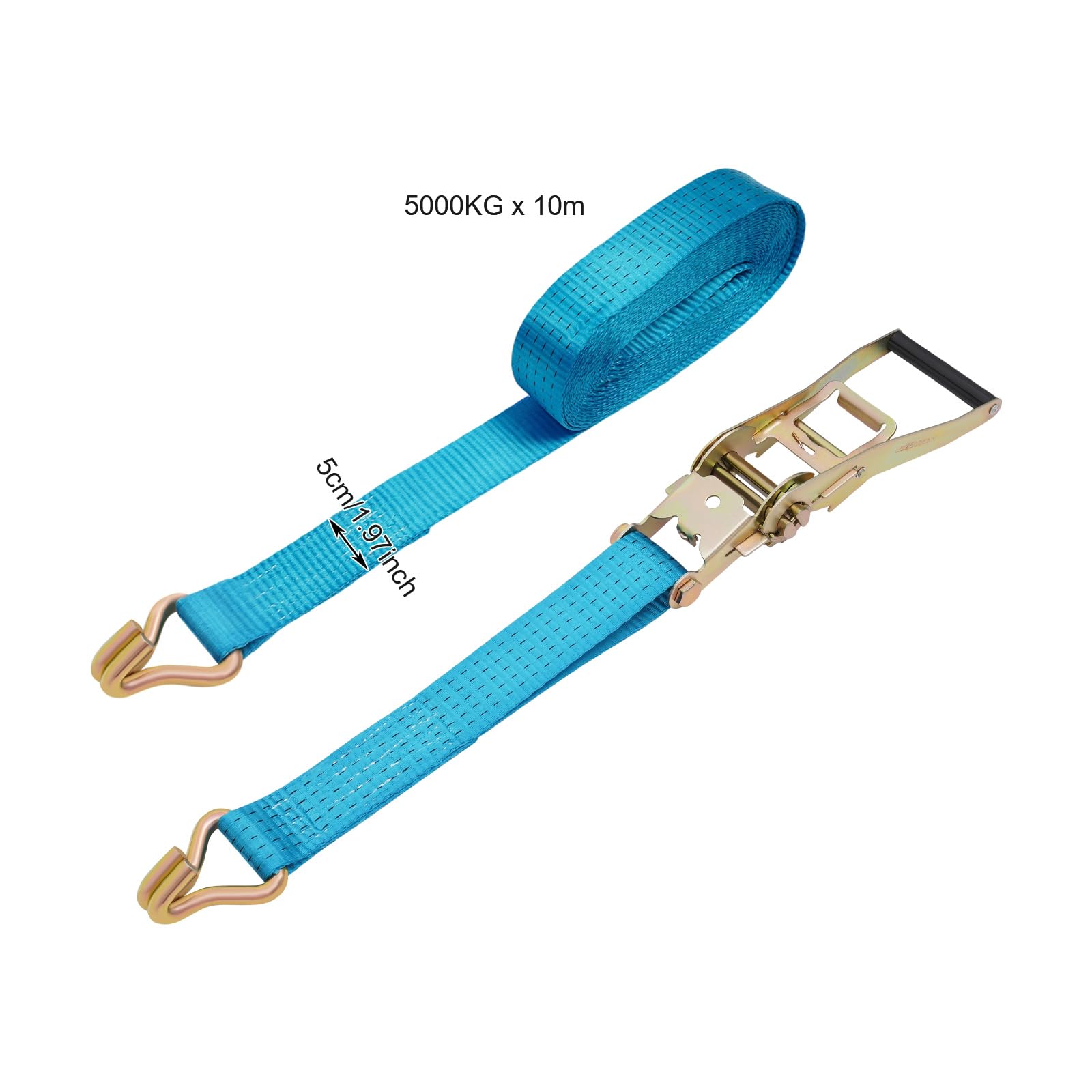Blau 10 Stück Zurrgurte Mit Haken Tie Down Bänder Ratschengurte 5 Ton/11023,11 lbs 10 m, Zurrgurte mit Haken, Ratschengurte für die professionelle Ladungssicherung auf Anhängern