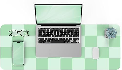 Alfombrilla antideslizante e impermeable de piel sintética para mouse y escritorio, fácil de limpiar, para el trabajo, el hogar, decoración (31.5 x