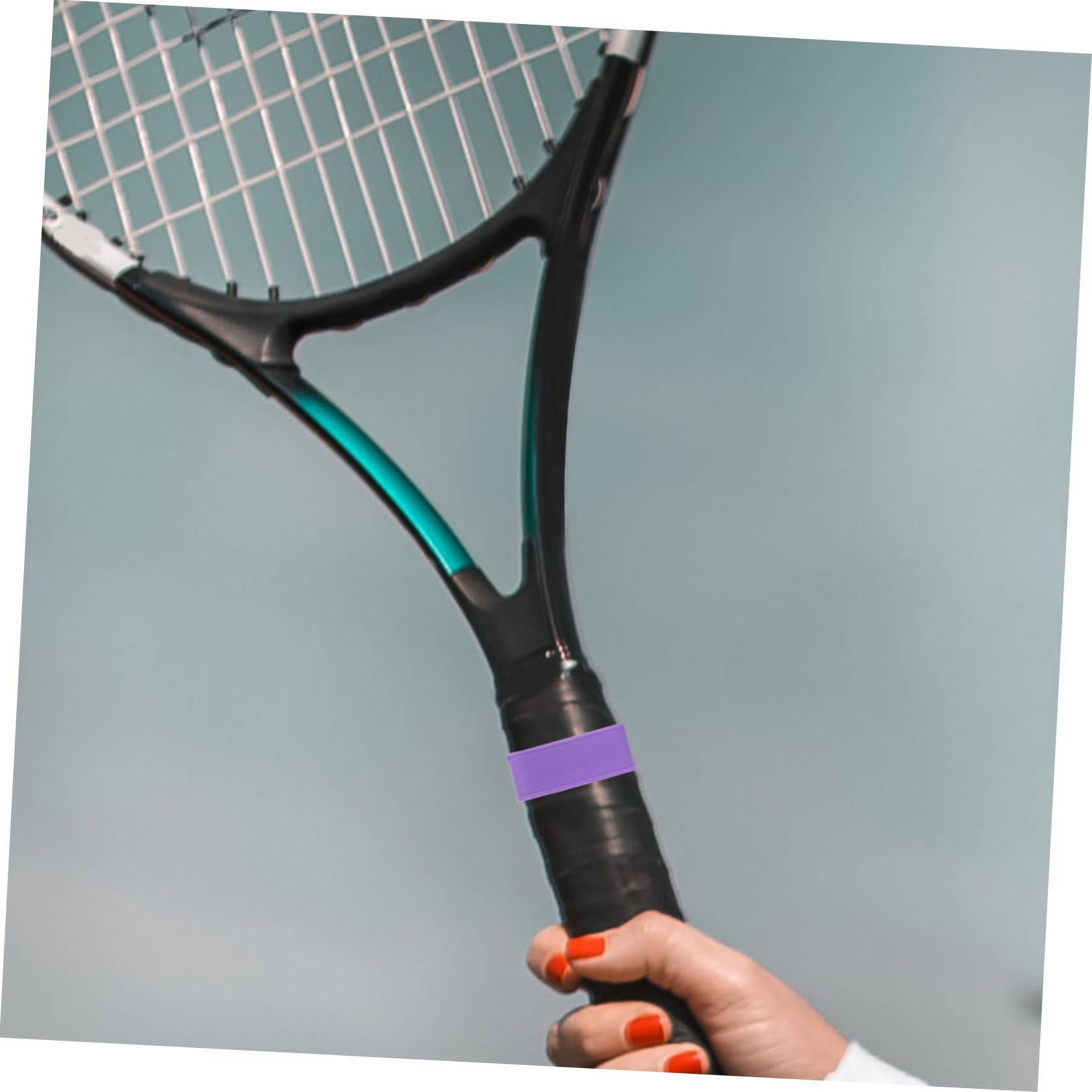 GRIRIW 16Pcs Non Skid Racket Grip Rings Durable Bands for Tennis Badminton and More Compact Design for Enhanced Control Versatile Use for Fishing Rods and Bike Handlebars