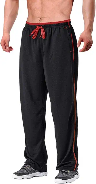 Men's Mesh Joggers with Zip Pockets - Loose Fit Athletic Trousers