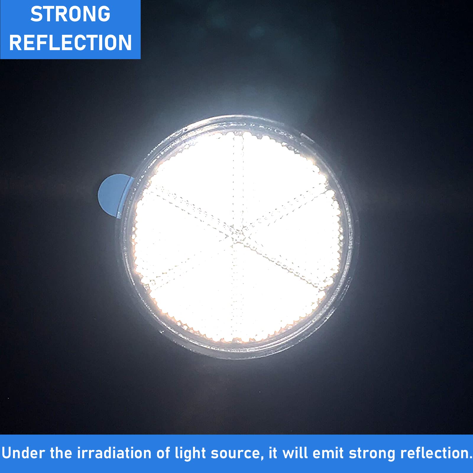 Lot De 4 Réflecteurs Ronds Blancs - Autocollants E4 Pour Sécurité Routière