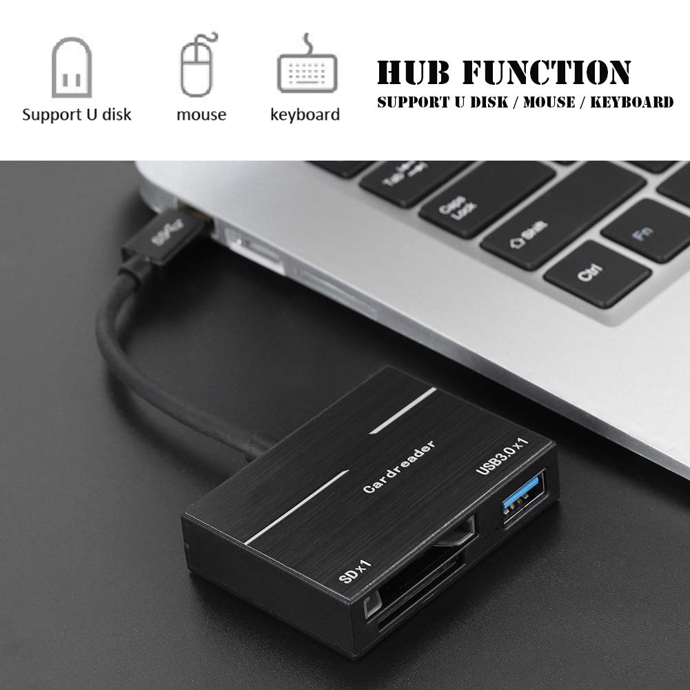 ASHATA Lettore di Schede USB Super Speed SD Adattatore schede SD/XQD,Multifunzione Portatile Lettore di Schede SD/XQD Lettore di Schede Convertitore di Schede per / Mac OS