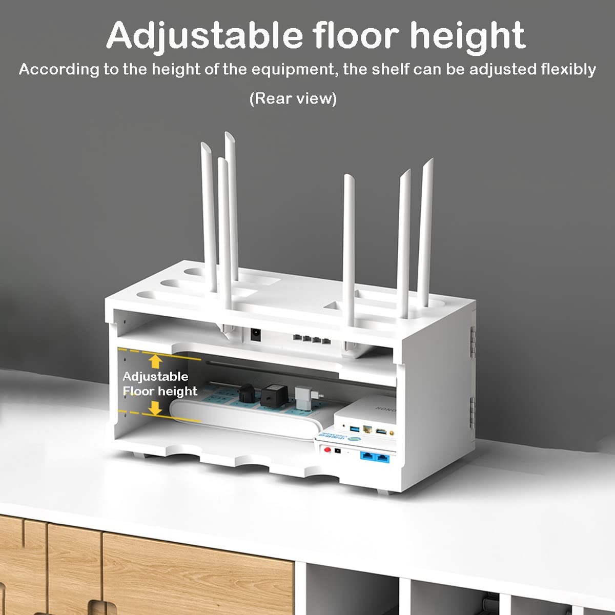 Wooden Router Shelf Solid Wood Wall-Mounted Router Box – Hide WiFi ...