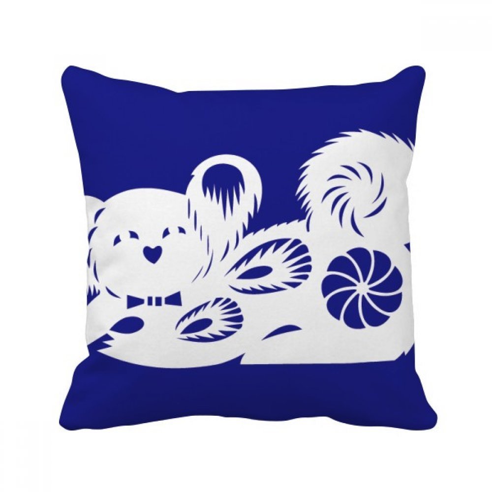 Coussin Chien du Zodiaque Chinois carré 40x40 cm oreiller de décoration maison multicolore