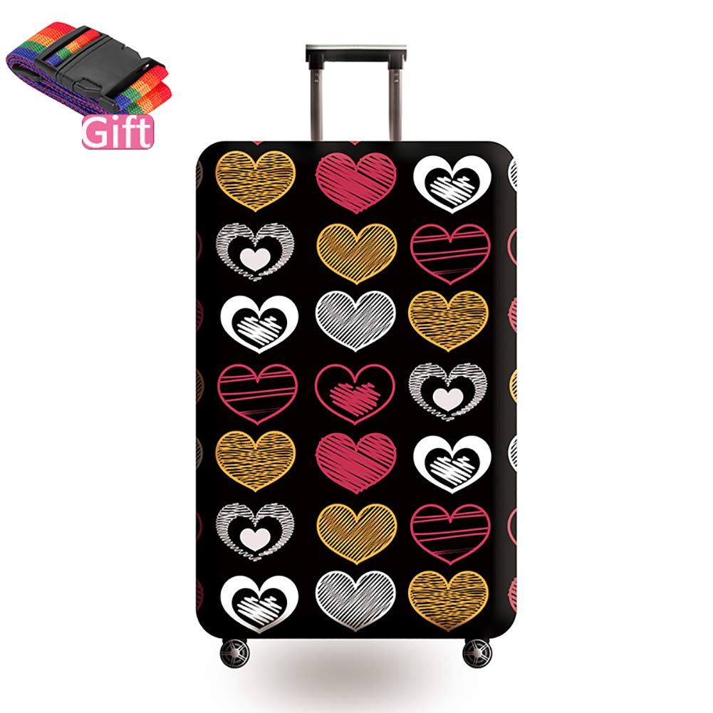 Trolley Case Protective Cover Luggage Cover Polyester Spandex Elastic For 18-32 Travel Luggage Suitcase Protector With Zipper Lightweight Portable,S