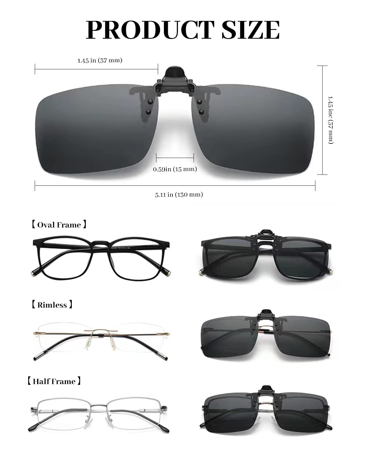 LUFF 2-pak klipsy okulary przeciwsłoneczne HD Day+noktowizor okulary przeciwsłoneczne, noktowizor okulary do jazdy antyodblaskowe dla mężczyzn/kobiet odpowiednie dla bezpieczeństwa jazdy w nocy